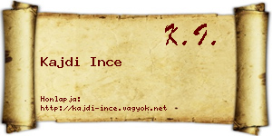 Kajdi Ince névjegykártya